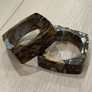 Nordstrom Wood Like Square Bangles